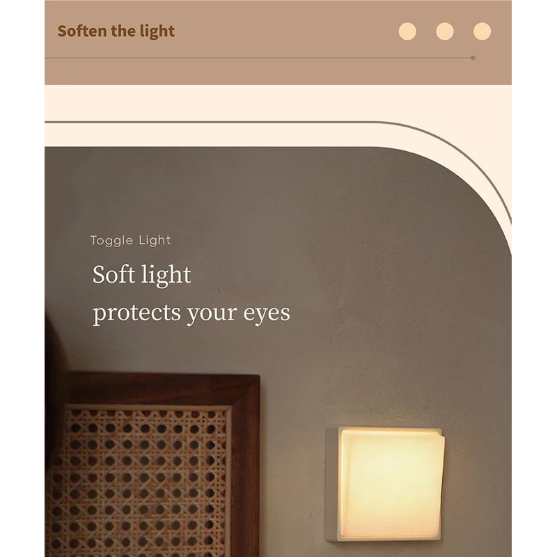 Beech Wood Magnetic Switch Night Light Rechargeable Wall Bedside Lamp 18