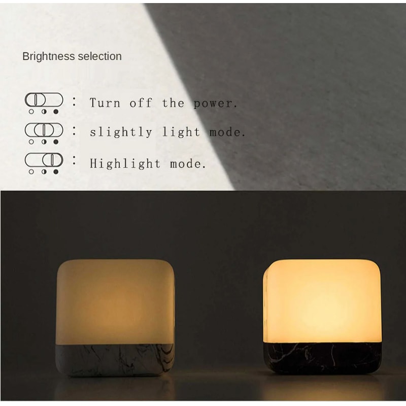 Flip Timer LED Cube Night Light Minimalist Bedside Desk Lamp 1