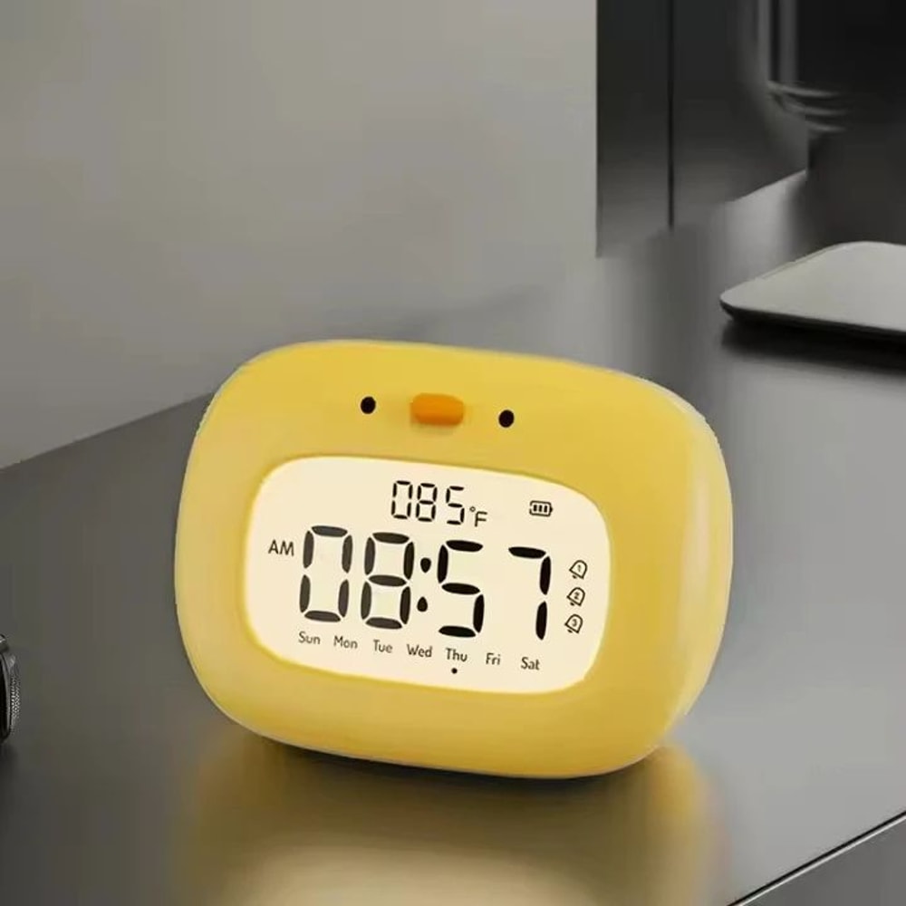 Cute Duck Digital Alarm Clock With Night Light Timer Bedroom Decor 0