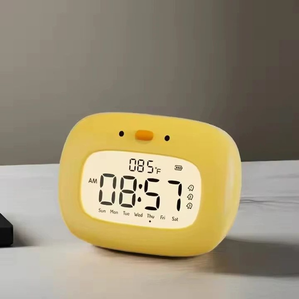 Cute Duck Digital Alarm Clock With Night Light Timer Bedroom Decor 1