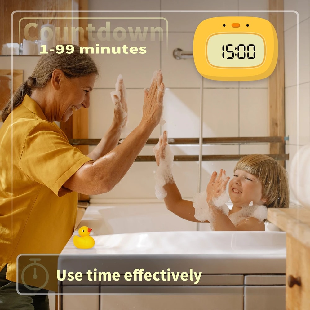 Cute Duck Digital Alarm Clock With Night Light Timer Bedroom Decor 7