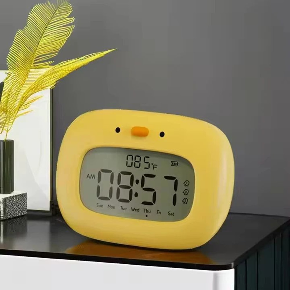 Cute Duck Digital Alarm Clock With Night Light Timer Bedroom Decor 9