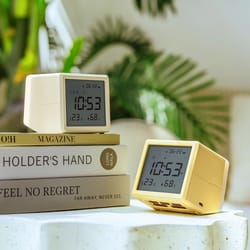 digital led alarm clock with temperature display & night light – multifunctional bedside desktop clock