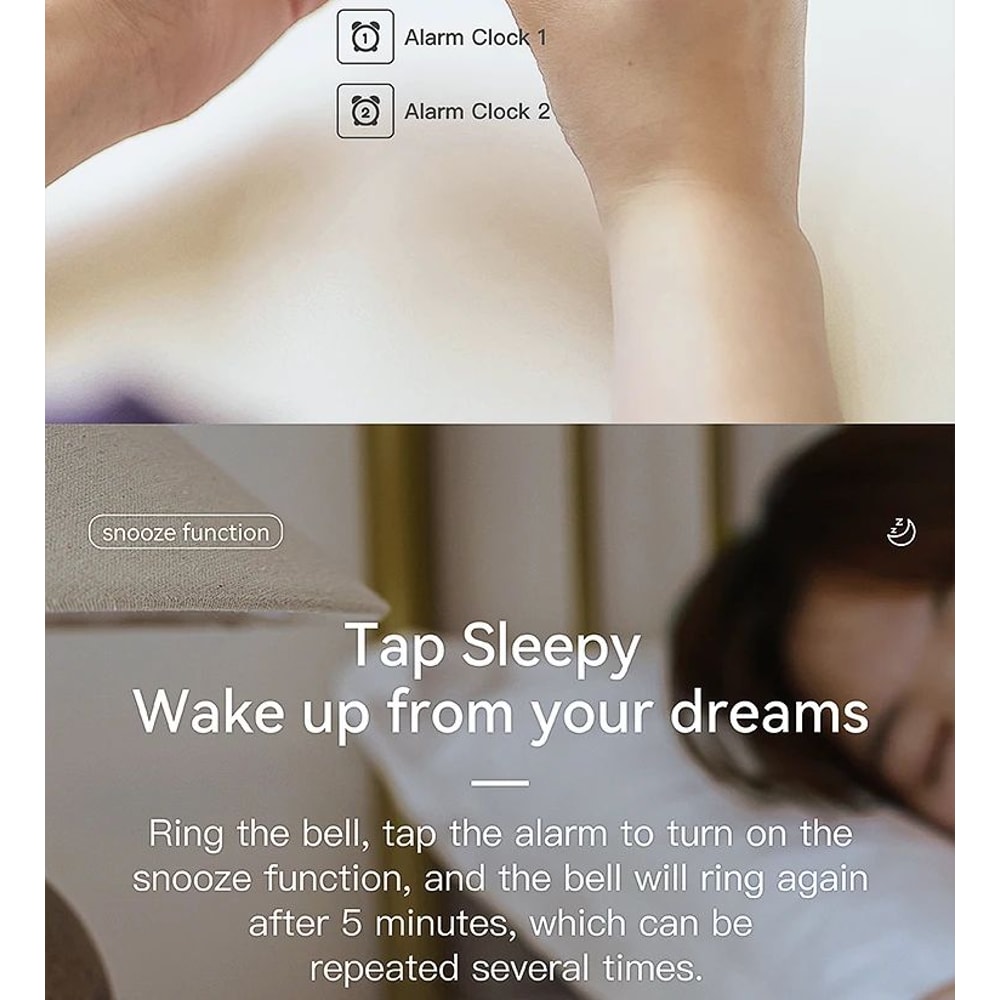 Digital LED Alarm Clock With Temperature Display Night Light Multifunctional Bedside Desktop Cloc 14