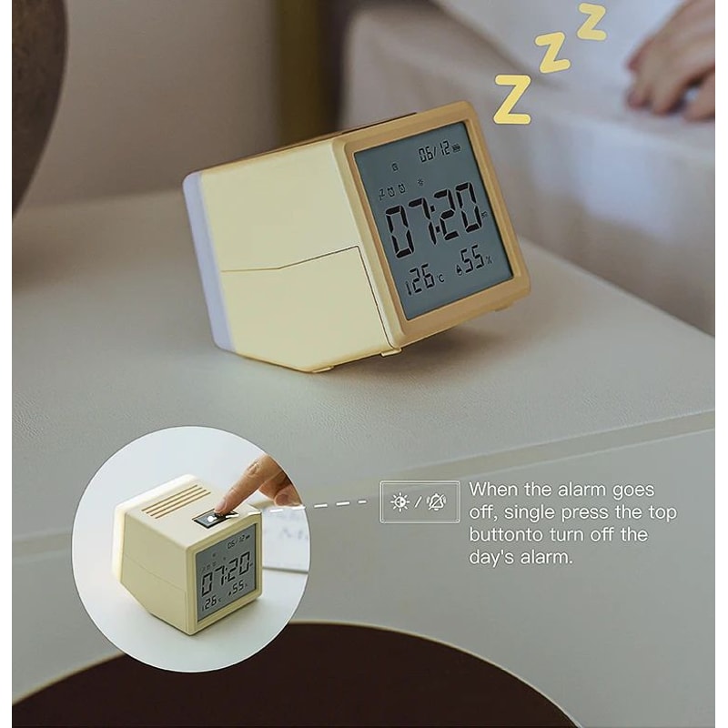 Digital LED Alarm Clock With Temperature Display Night Light Multifunctional Bedside Desktop Cloc 15