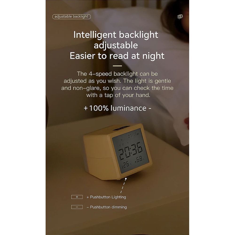 Digital LED Alarm Clock With Temperature Display Night Light Multifunctional Bedside Desktop Cloc 18