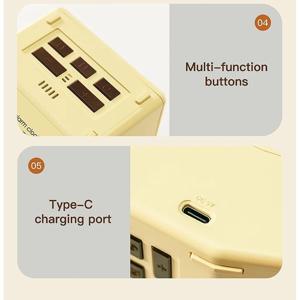 Digital LED Alarm Clock With Temperature Display Night Light Multifunctional Bedside Desktop Cloc 23
