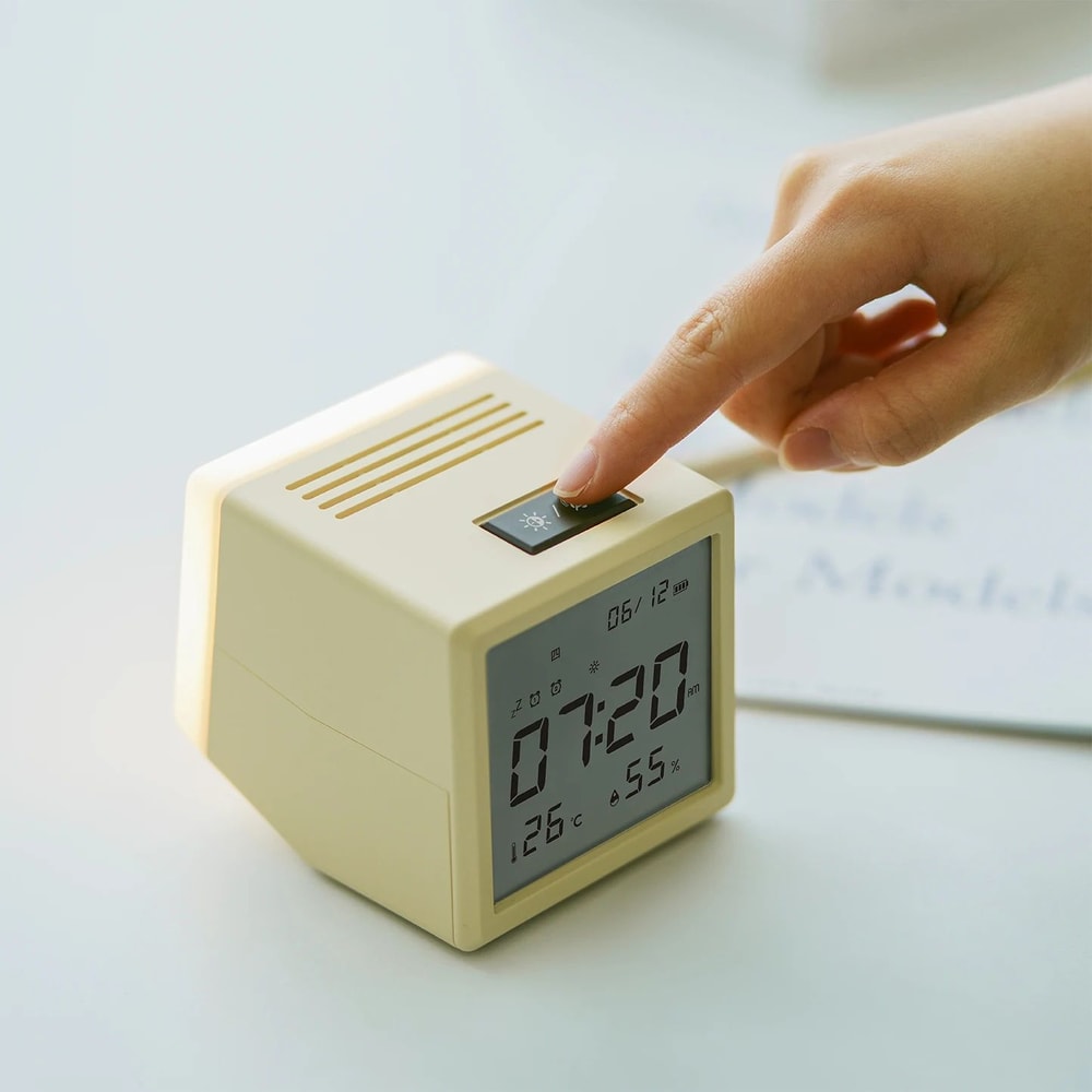 Digital LED Alarm Clock With Temperature Display Night Light Multifunctional Bedside Desktop Cloc 25