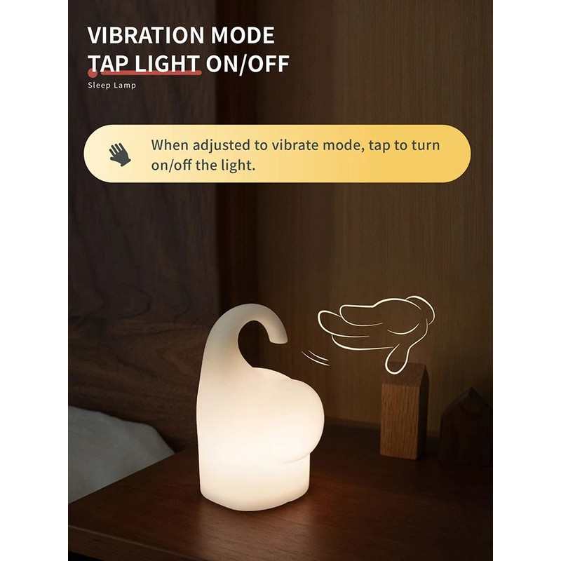 Silicone Elephant Motion Sensor Night Light Hanging Rechargeable LED Lamp 2