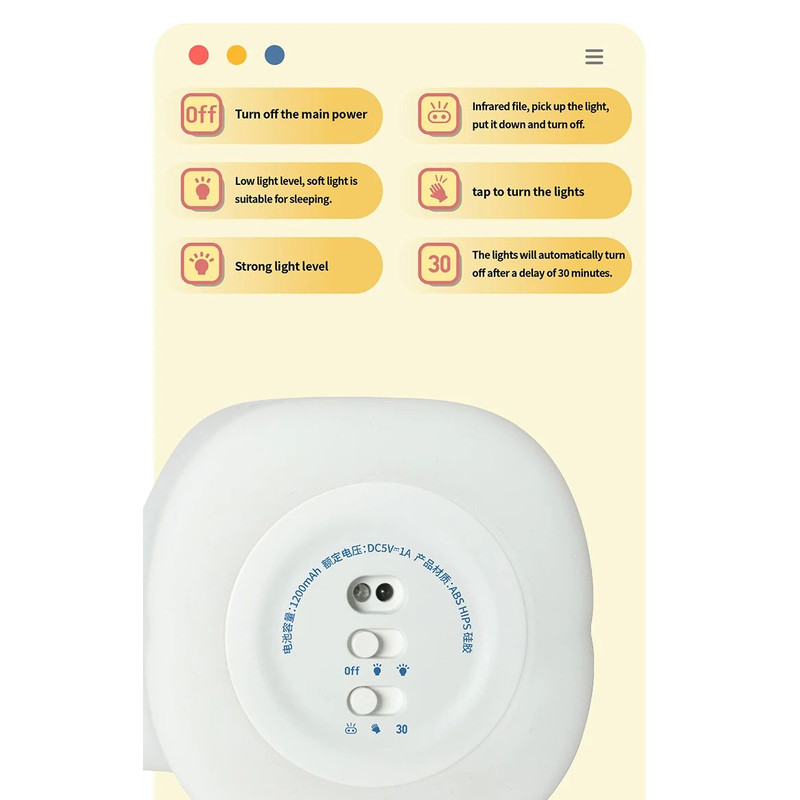 Silicone Elephant Motion Sensor Night Light Hanging Rechargeable LED Lamp 5