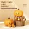Cute Pumpkin Halloween Night Light Rechargeable LED Lamp With Press Switch 1