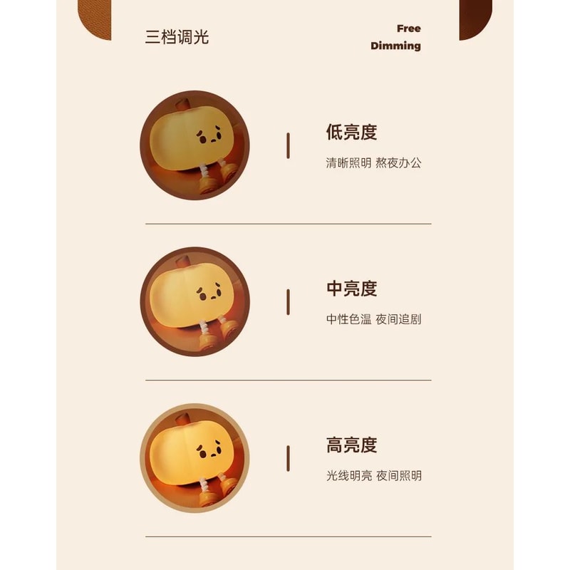 Cute Pumpkin Halloween Night Light Rechargeable LED Lamp With Press Switch 9