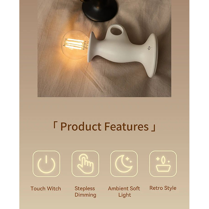 Retro LED Candle Night Light Dimmable Rechargeable Decorative Lamp 9