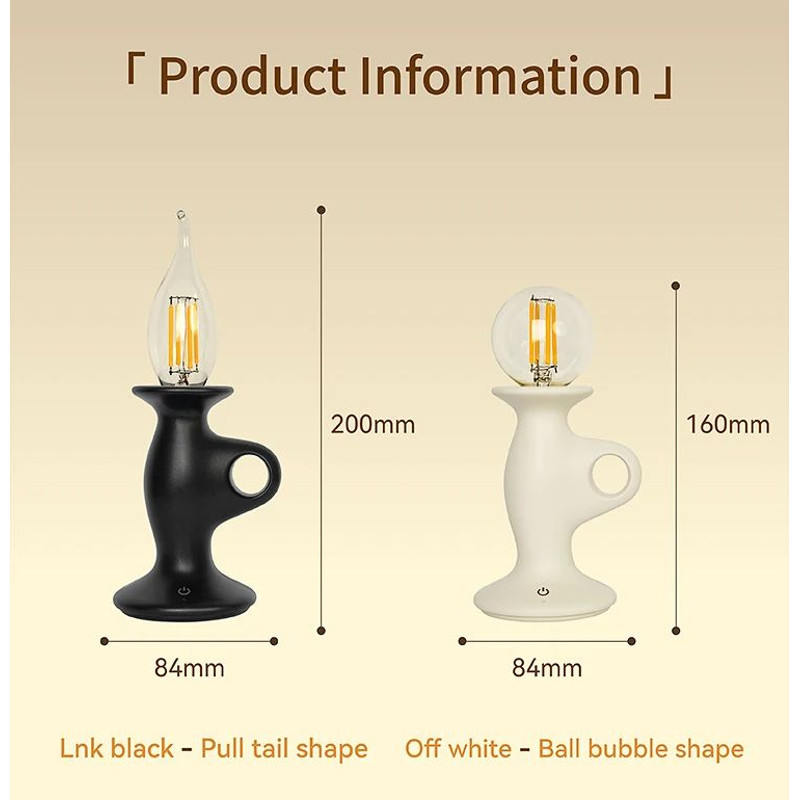 Retro LED Candle Night Light Dimmable Rechargeable Decorative Lamp 10