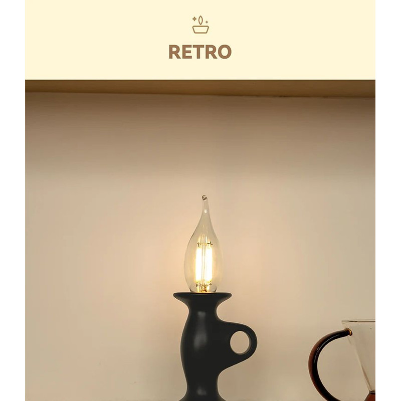 Retro LED Candle Night Light Dimmable Rechargeable Decorative Lamp 20