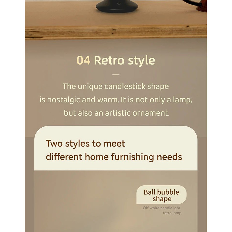 Retro LED Candle Night Light Dimmable Rechargeable Decorative Lamp 21