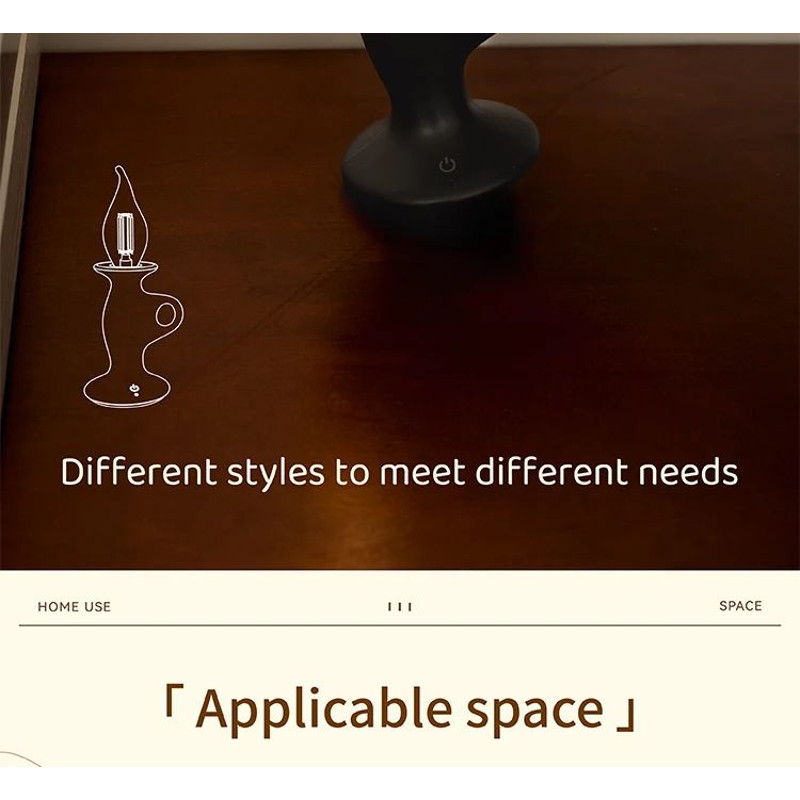 Retro LED Candle Night Light Dimmable Rechargeable Decorative Lamp 24