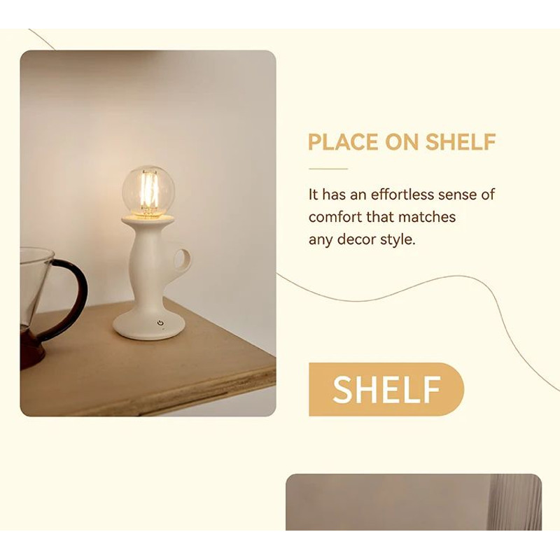 Retro LED Candle Night Light Dimmable Rechargeable Decorative Lamp 25