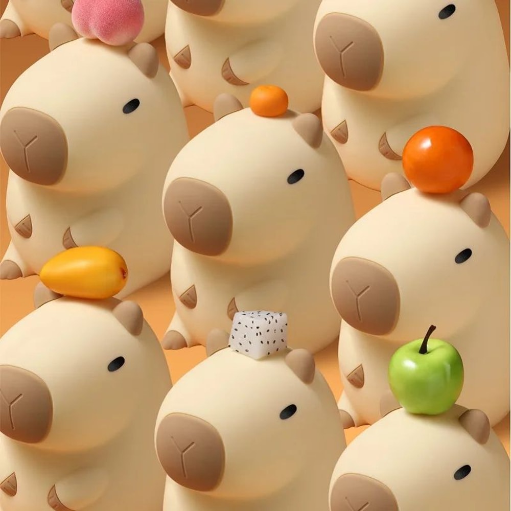 Capybara Silicone Night Light Cute Anime LED Rechargeable Lamp 5