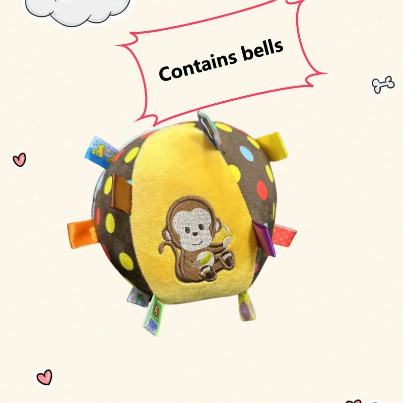 Plush Vocal Toy Ball For Dogs Fun Interactive Chew Cleaning Toy With Bell 7