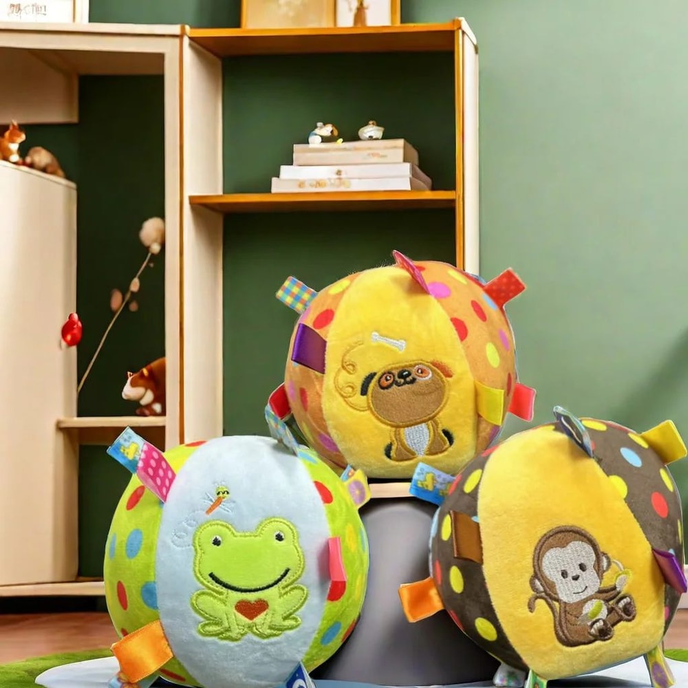 Plush Vocal Toy Ball For Dogs Fun Interactive Chew Cleaning Toy With Bell 5