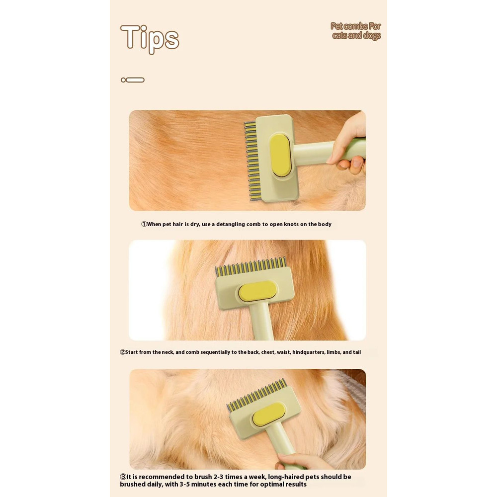 3in1 Pet Deshedding Brush Hair Remover Knot Cutter Grooming Comb 16