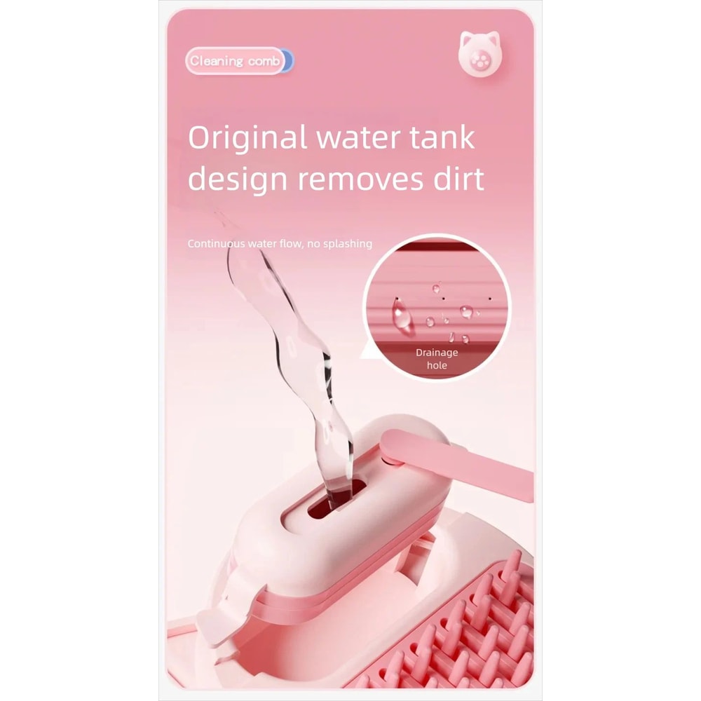 Pet Steam Massage Brush Soft RoundHead Grooming Comb For Dogs Cats 8