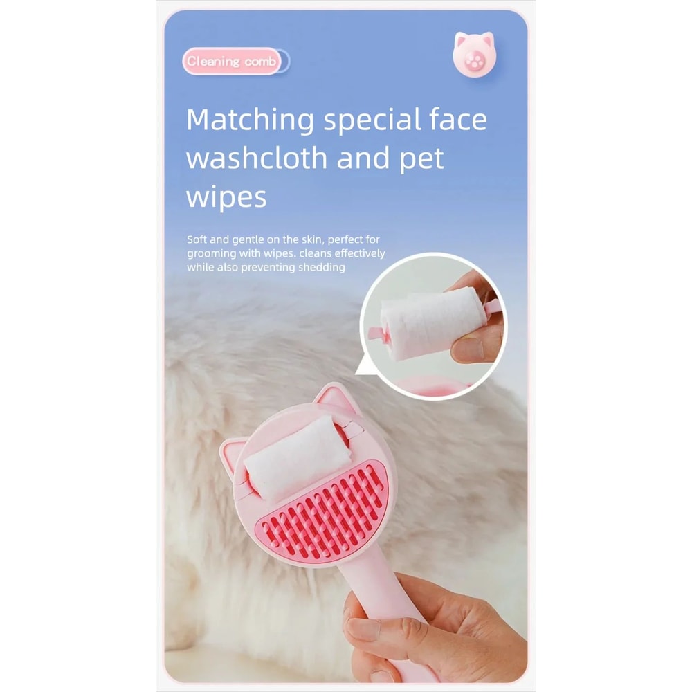 Pet Steam Massage Brush Soft RoundHead Grooming Comb For Dogs Cats 9