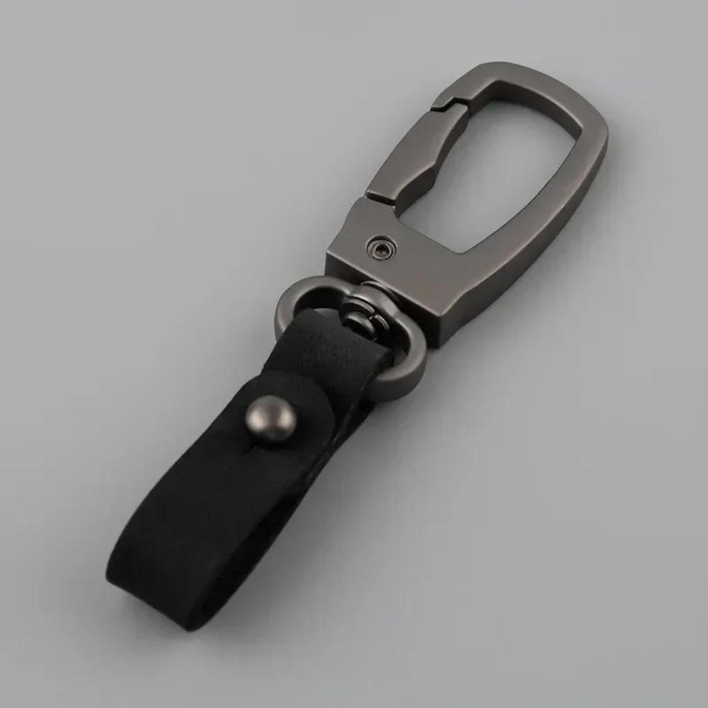 Matte Leather Metal Keychain Minimalist AntiDetachable Key Ring For Men Women 9