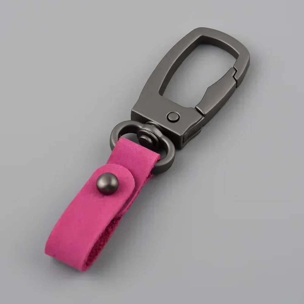 Matte Leather Metal Keychain Minimalist AntiDetachable Key Ring For Men Women 11