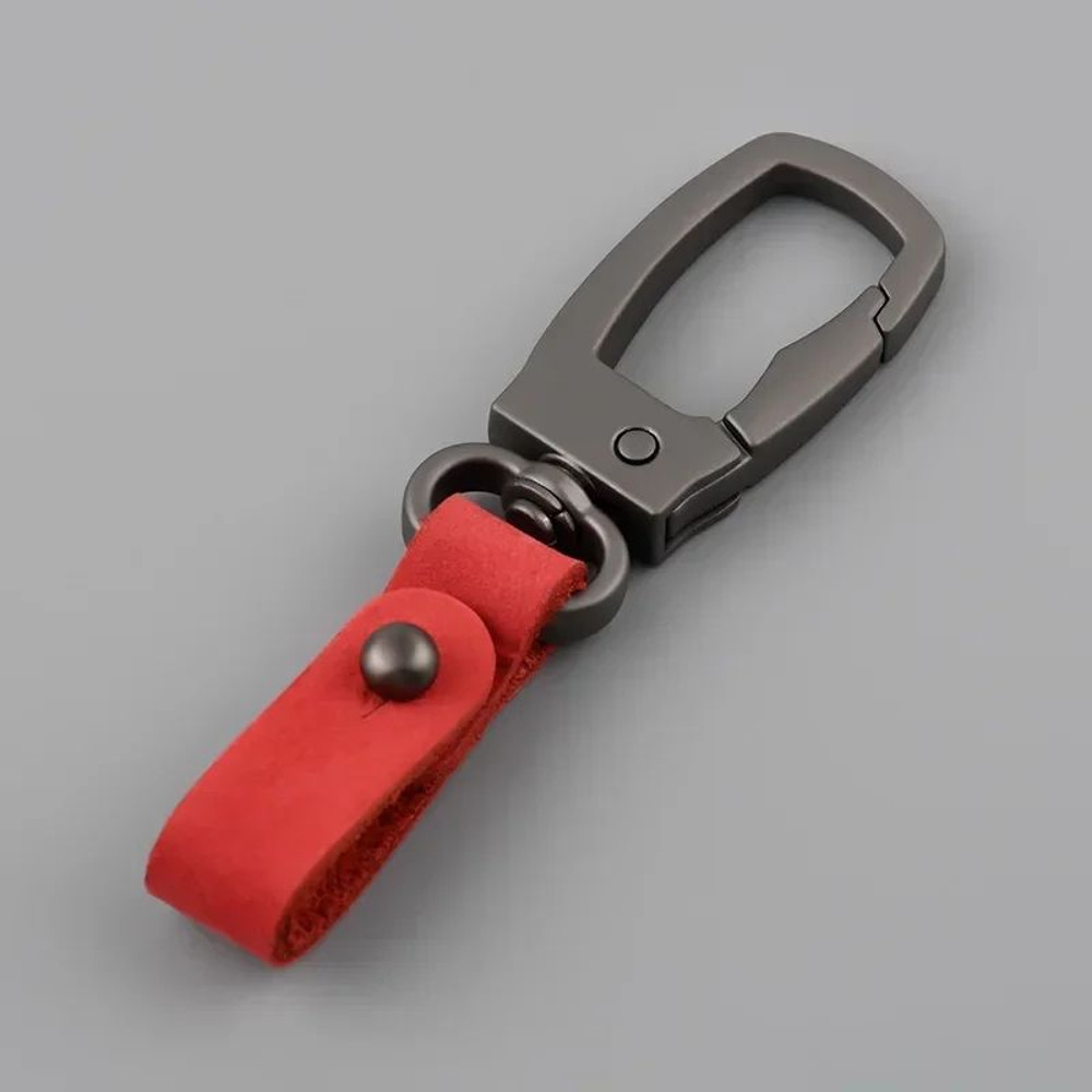 Matte Leather Metal Keychain Minimalist AntiDetachable Key Ring For Men Women 12