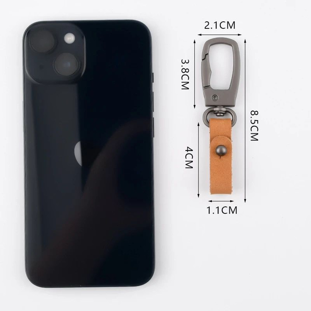 Matte Leather Metal Keychain Minimalist AntiDetachable Key Ring For Men Women 6