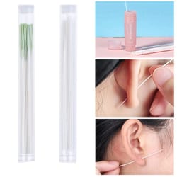 60 piece pierced ear cleaning kit disposable aftercare floss and solution