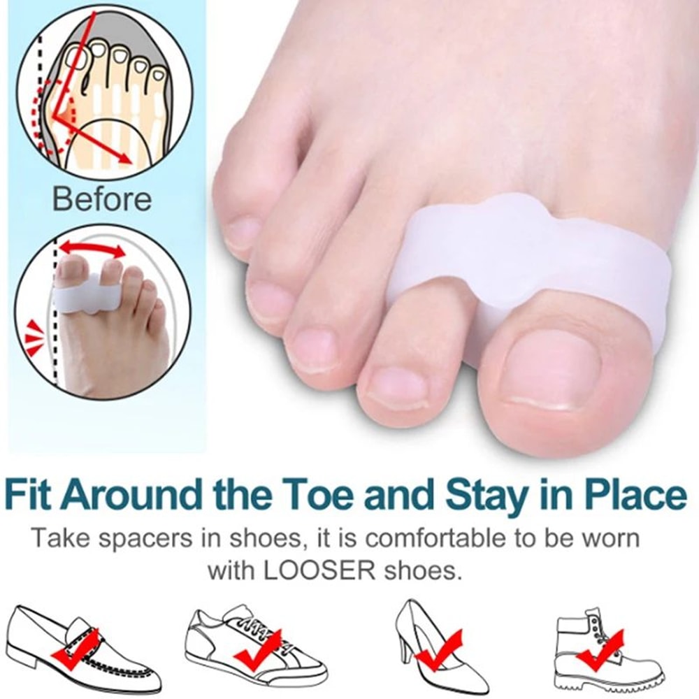 Silicone Big Toe Separator 2 Pack Gel Toe Corrector And Protector 0