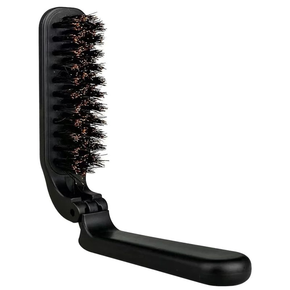 Soft Boar Bristle Beard Brush For Men Foldable Mustache And Hair Styling Comb 0
