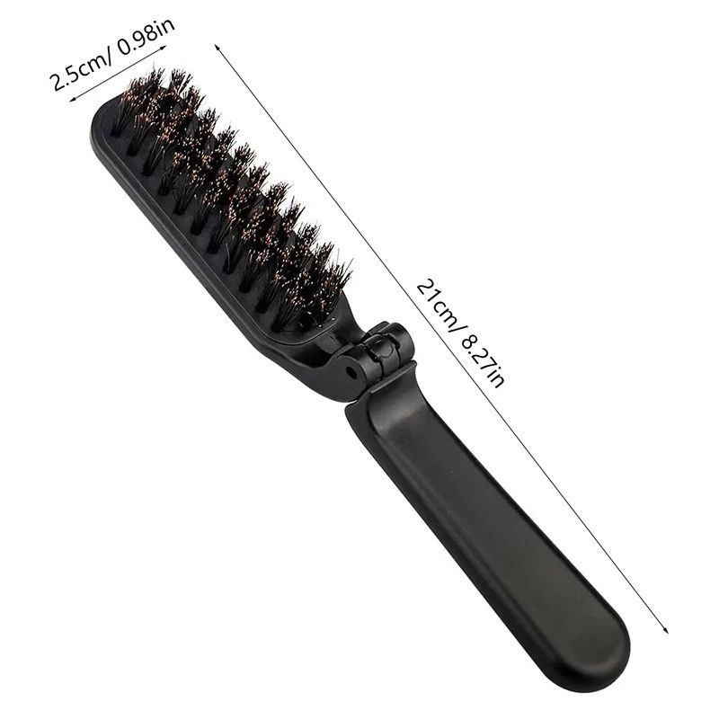 Soft Boar Bristle Beard Brush For Men Foldable Mustache And Hair Styling Comb 6