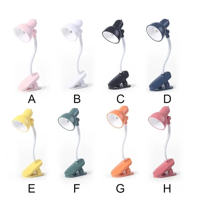 Portable Adjustable Clip Reading Light Battery Powered Mini Table Lamp Yellow 3
