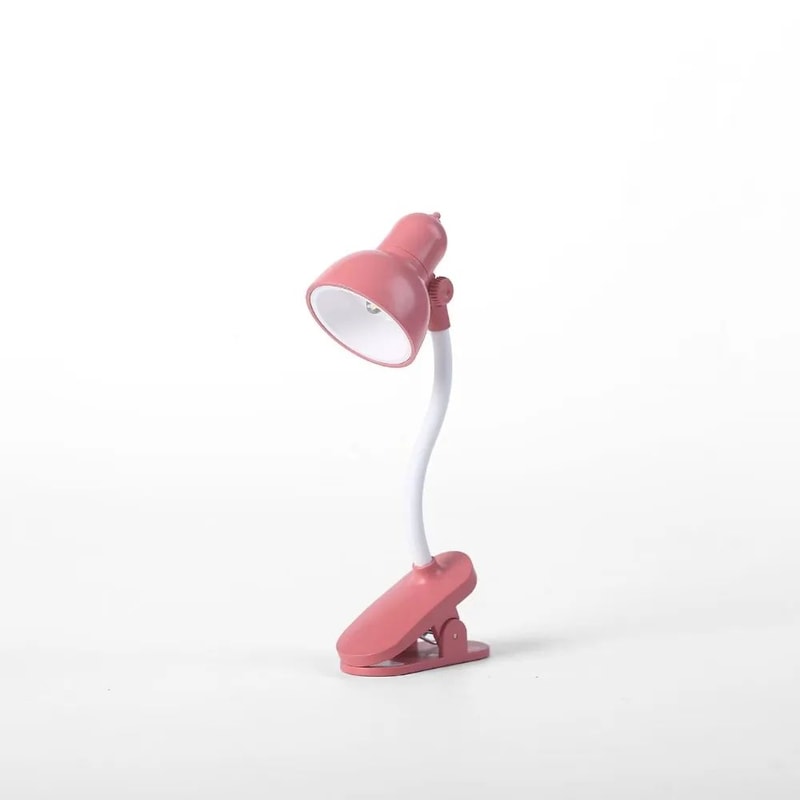 Portable Adjustable Clip Reading Light Battery Powered Mini Table Lamp Yellow 5