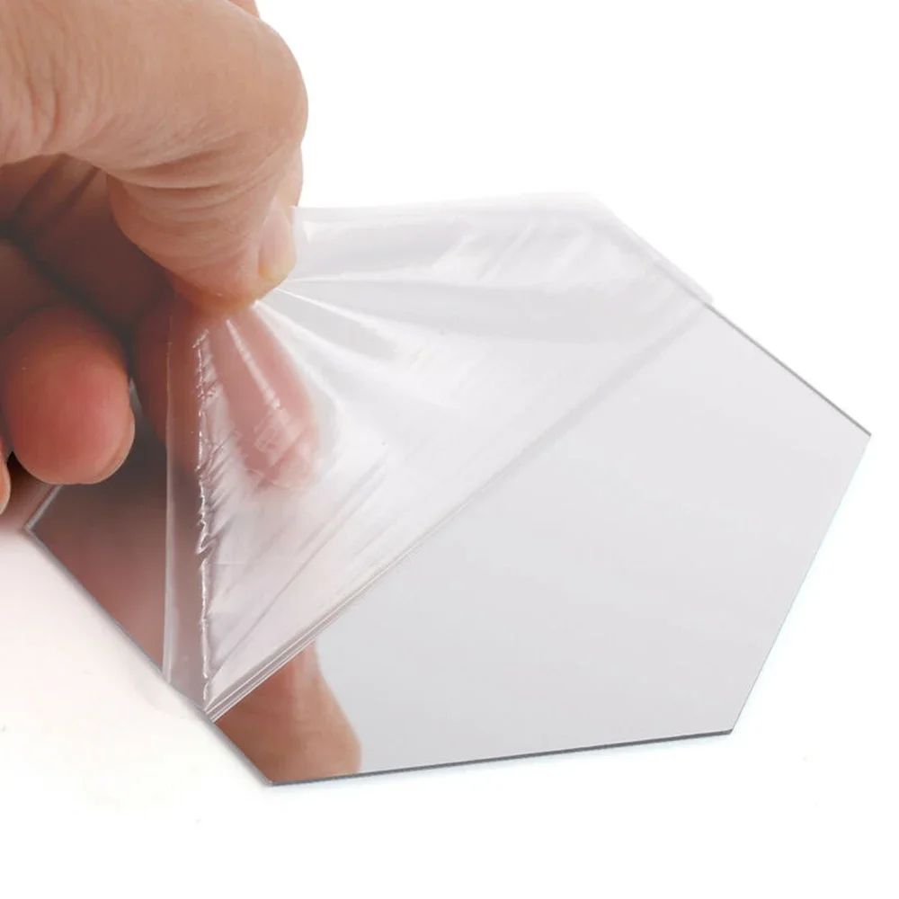 24 Pack Hexagon Acrylic Mirror Stickers SelfAdhesive 3D Wall Mosaic Tiles For Home Decor 7