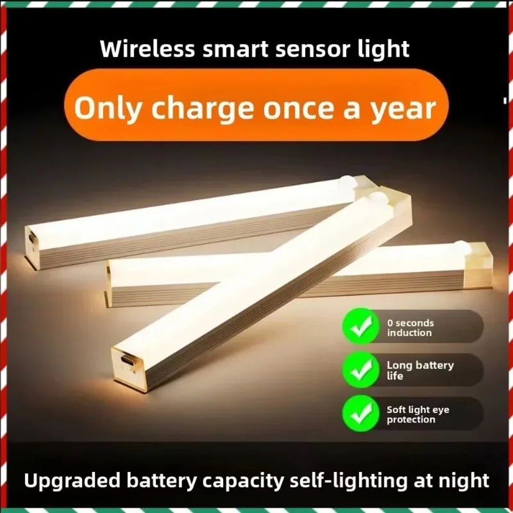 USB Rechargeable Magnetic Motion Sensor Night Light Dimmable LED Cabinet Lamp 1