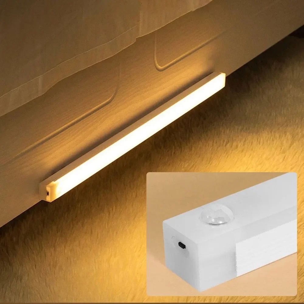 USB Rechargeable Magnetic Motion Sensor Night Light Dimmable LED Cabinet Lamp 10