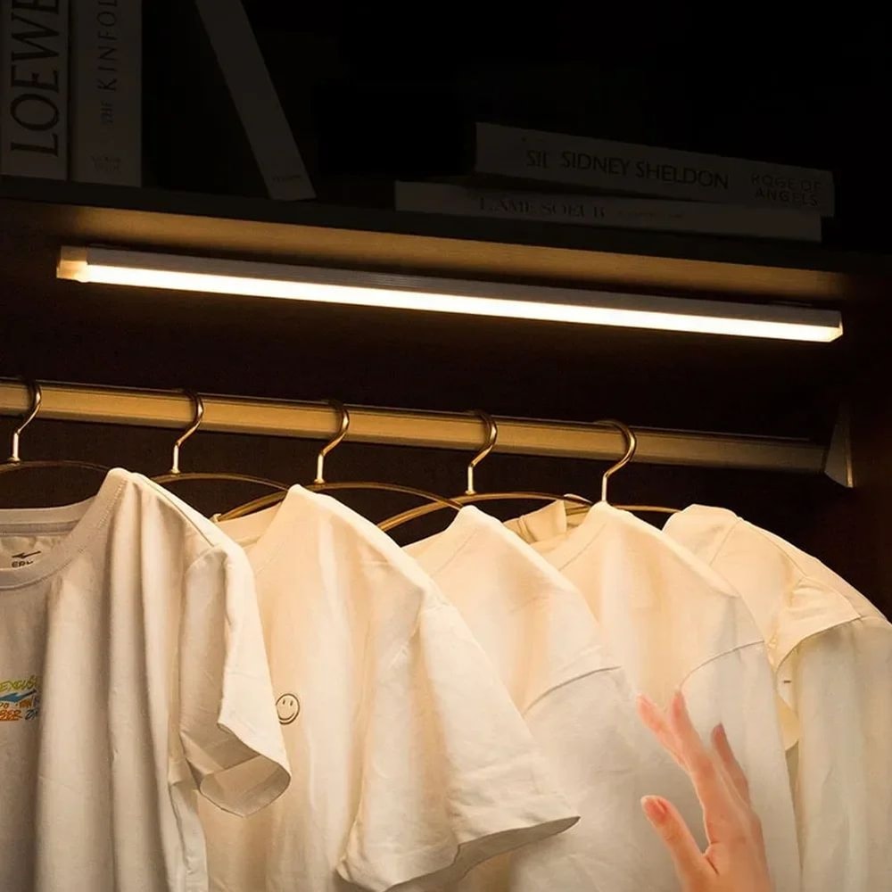 USB Rechargeable Magnetic Motion Sensor Night Light Dimmable LED Cabinet Lamp 12