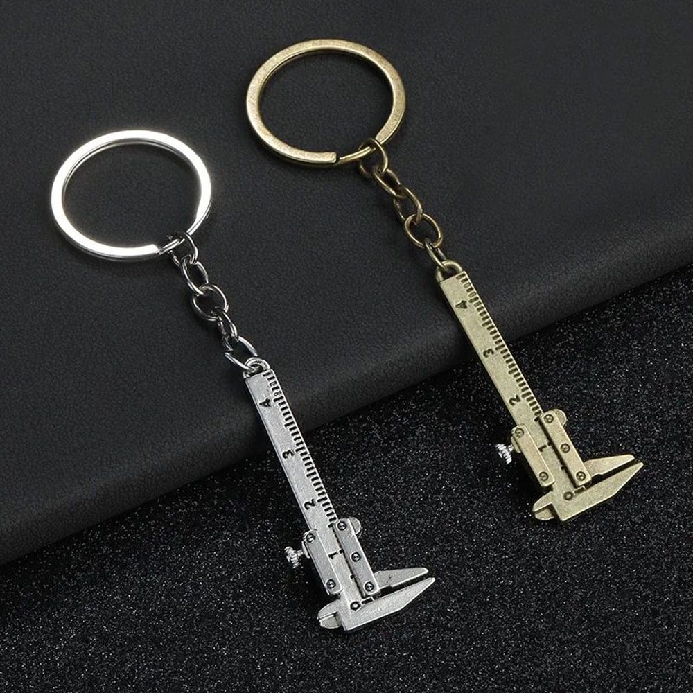 Mini Vernier Caliper Keychain Trendy Decorative Charm For Keys Bags And Backpacks 0