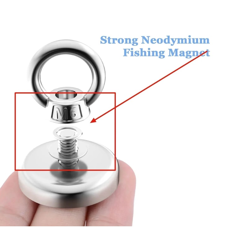 Super Strong Neodymium Fishing Magnet Heavy Duty Salvage Magnet With Eyebolt 10