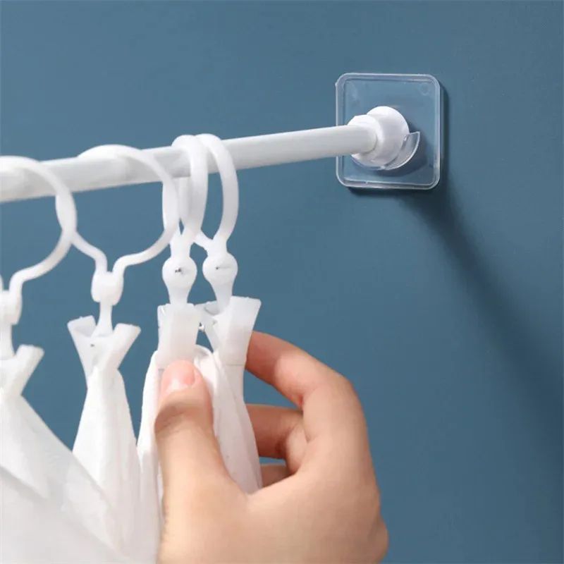 PunchFree Telescopic Pole Support Bracket Adjustable NailFree Rod Holder Wall Hooks 268Pcs 4