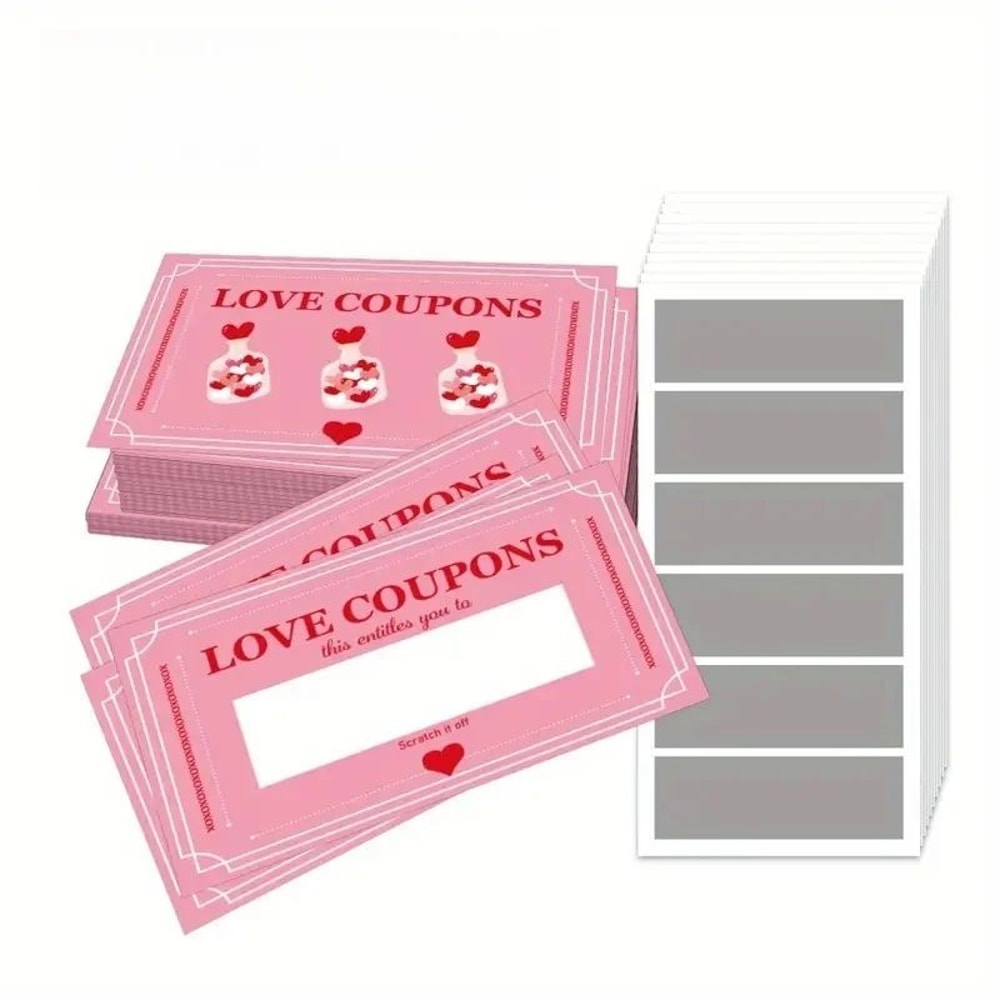 30 Pack Pink Lucky Scratch Cards For Party Games Surprise Gifts And Fun Interactions 6