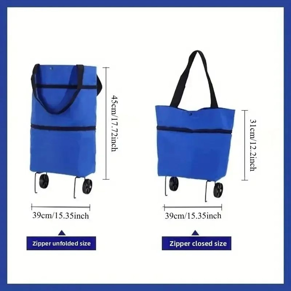 Foldable Portable Shopping Cart With Wheels Lightweight BackpackStyle Hand Cart 2