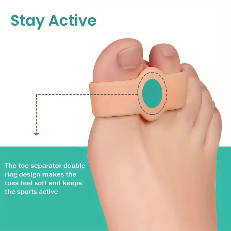 6 Pack Silicone Toe Separators Soft Durable Washable Reusable Toe Spacers For Comfort 6