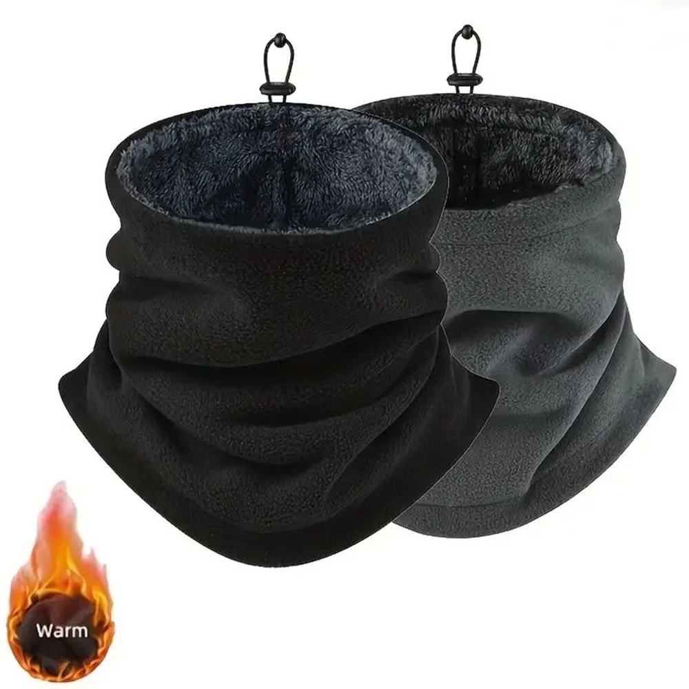 Mens Thermal Neck Gaiter Windproof Breathable Knit With Fleece Lining For Winter Cycling Outdoors 2