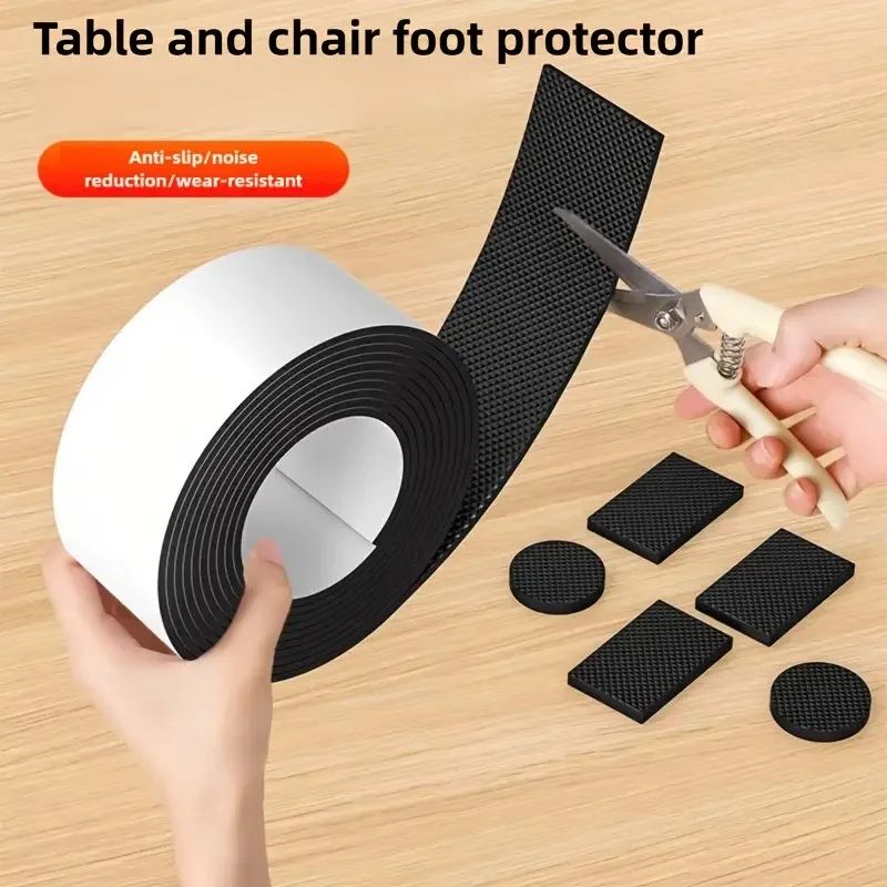 Black Felt Furniture Pads Thick NonSlip Soundproof CuttoSize Floor Protectors 2